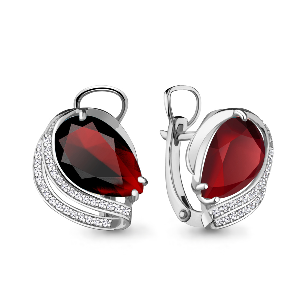 

Серьги из серебра с гранатом Aquamarine 4478585А_925_р, 4478585А_925_р