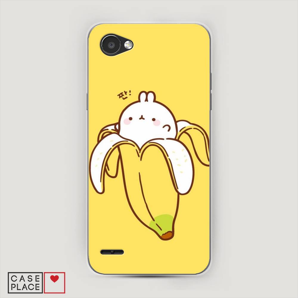 

Чехол Awog на LG Q6 "Зайчик-бананчик", Желтый;белый, 83150-2