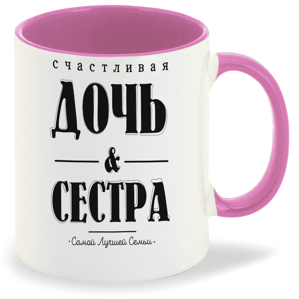 

Кружка CoolPodarok Счастливая дочь и сестра, Счастливая дочь и сестра