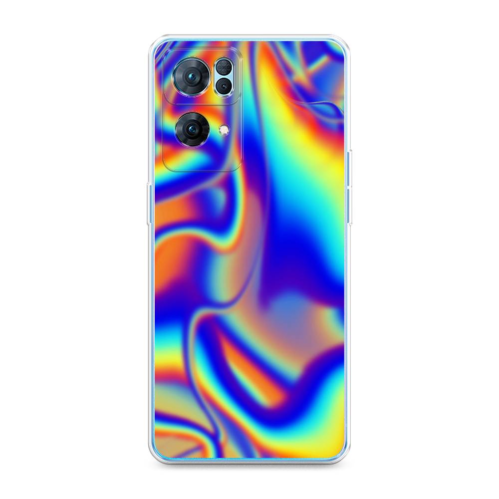 

Чехол на Oppo Reno 7 Pro "Яркая голограмма", Разноцветный, 258250-3