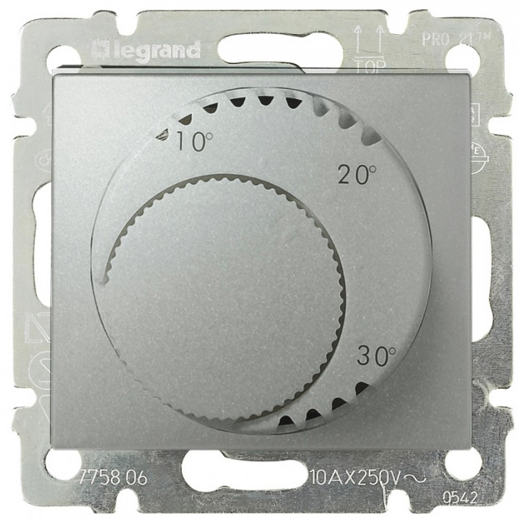 Legrand 770226 Термостат для систем отопления и кондиционирования Valena-алюминий