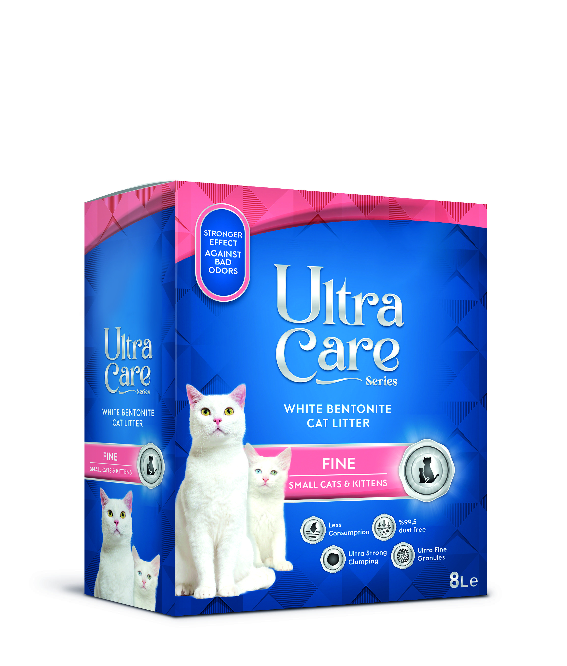 фото Комкующийся наполнитель для кошачьего туалета ultra care fine small cats&kittens, 8 л