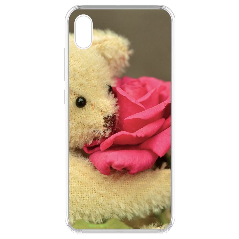 фото Чехол-накладка krutoff clear case медвежонок с розой для xiaomi redmi 7a