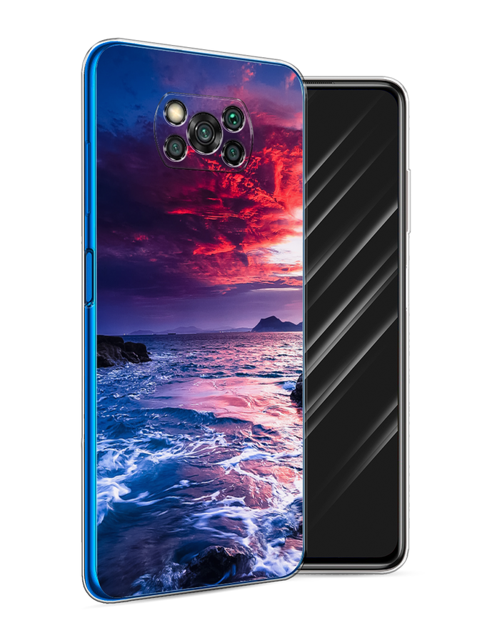 

Чехол Awog на Poco X3 NFC "Волны 1", Разноцветный, 39250-4