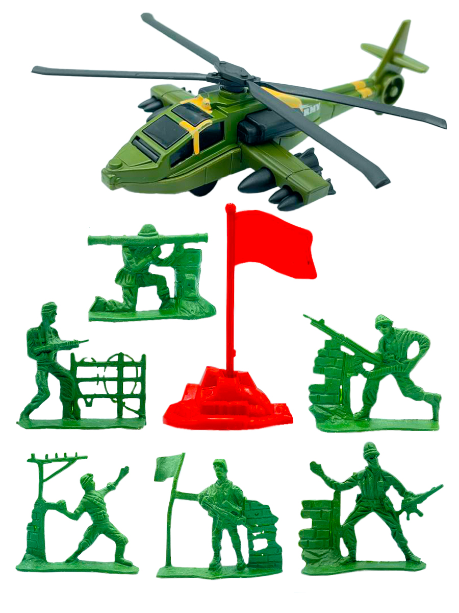 Игровой набор солдатиков Sharktoys с вертолетом 190000008 игровой набор chap mei охота на динозавров с вертолётом и домиком на дереве 542611