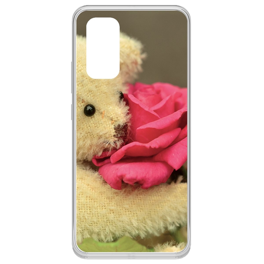 фото Чехол-накладка krutoff clear case медвежонок с розой для vivo v19