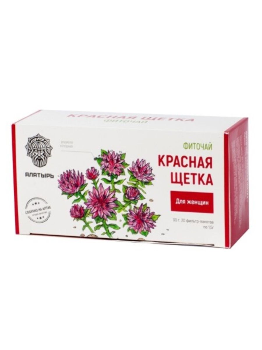 Купить Травяной чай Травы Алтая красная щетка серия таежный отшельник фильтр-пакеты 20 шт.