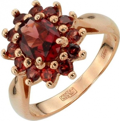 

Кольцо из красного золота с гранатом р. 18 ALORIS Кольцо 417Г, Кольцо 417Г