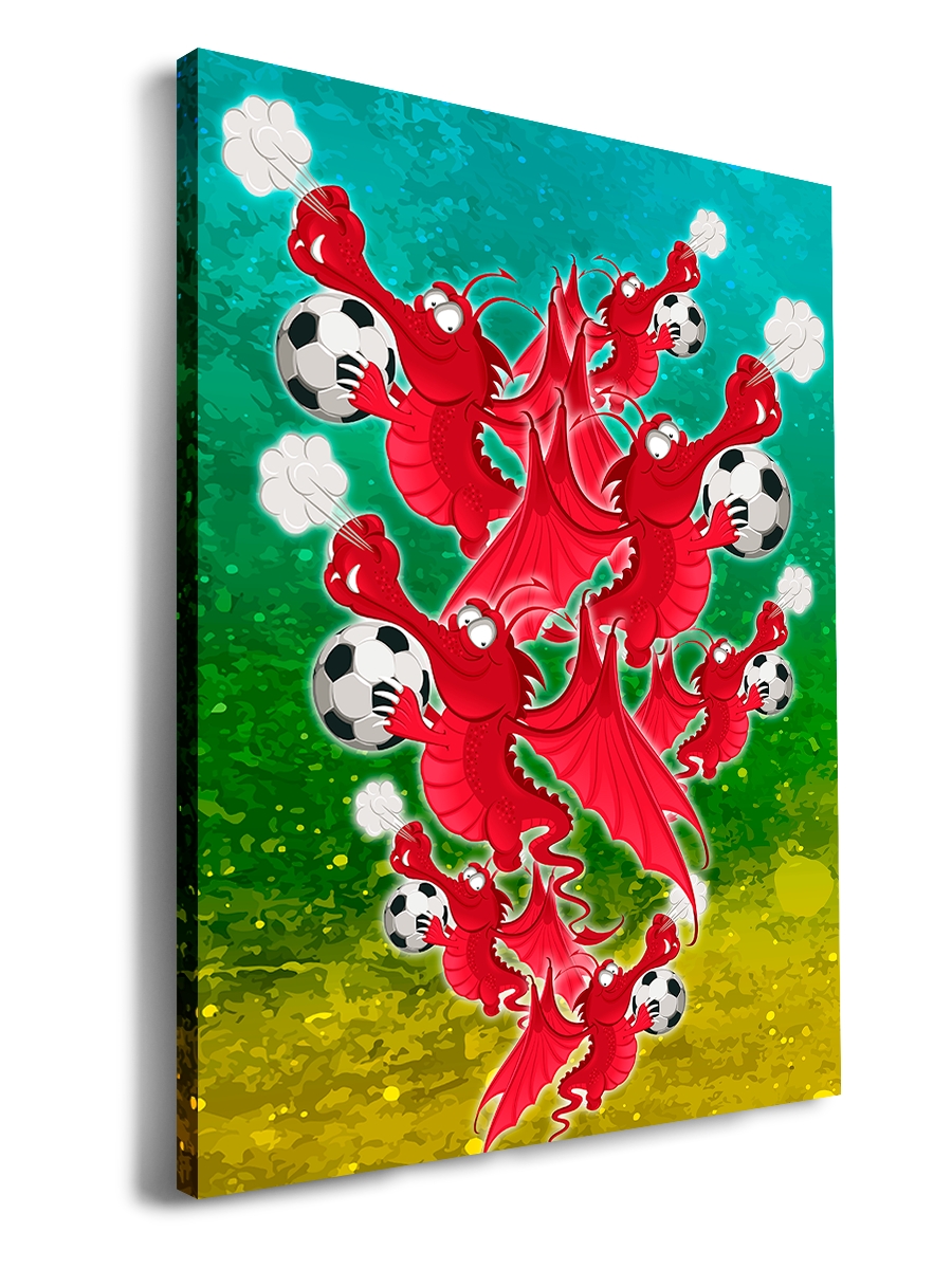 

Картина DRABS 50x30 см на холсте Дракончики с мячами