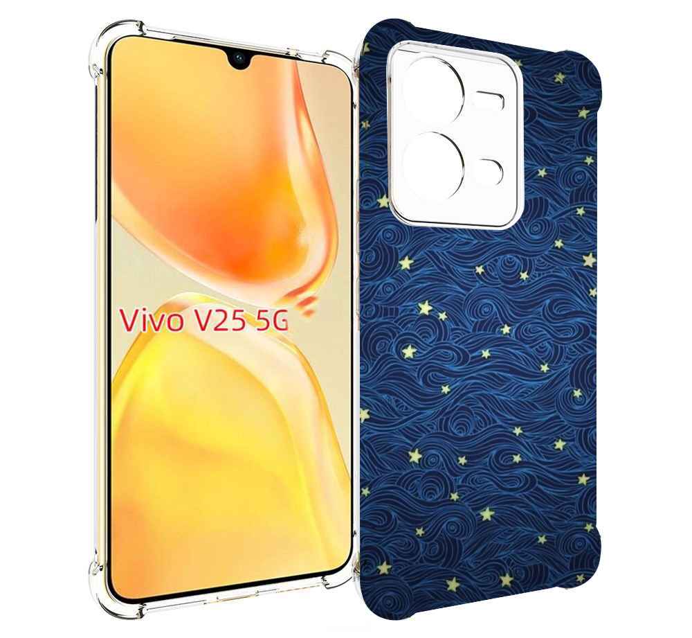 

Чехол MyPads волны с звездами акварель для Vivo V25 5G / V25e, Прозрачный, Tocco