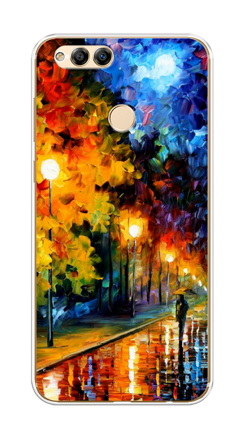 

Чехол на Honor 7X 2017 "Безлюдная улочка", Оранжевый;желтый;синий, 63750-1