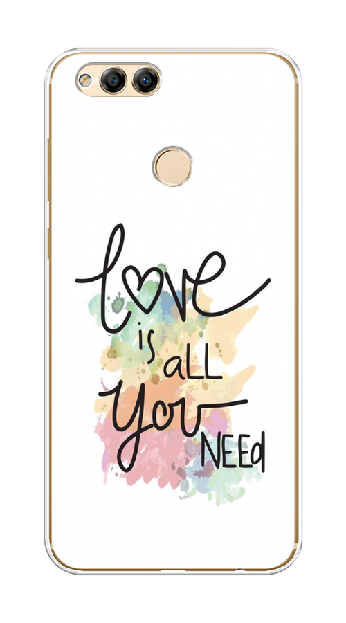 

Чехол на Honor 7X 2017 "Love is all you need", Белый;черный;зеленый, 63750-1