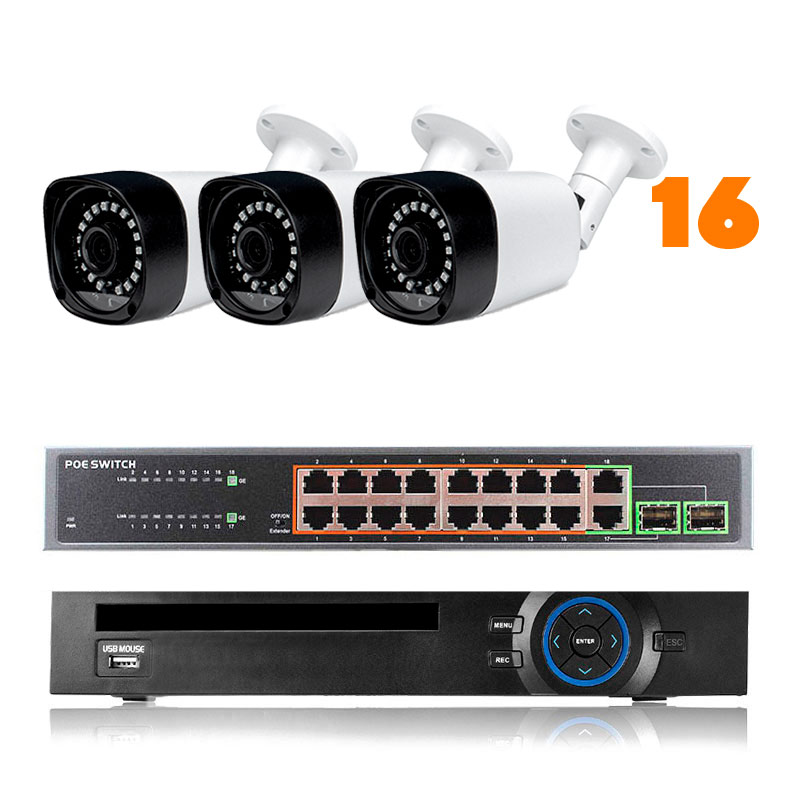 фото Комплект видеонаблюдения ip 5мп ps-link kit-c516ip-poe 16 камер для улицы