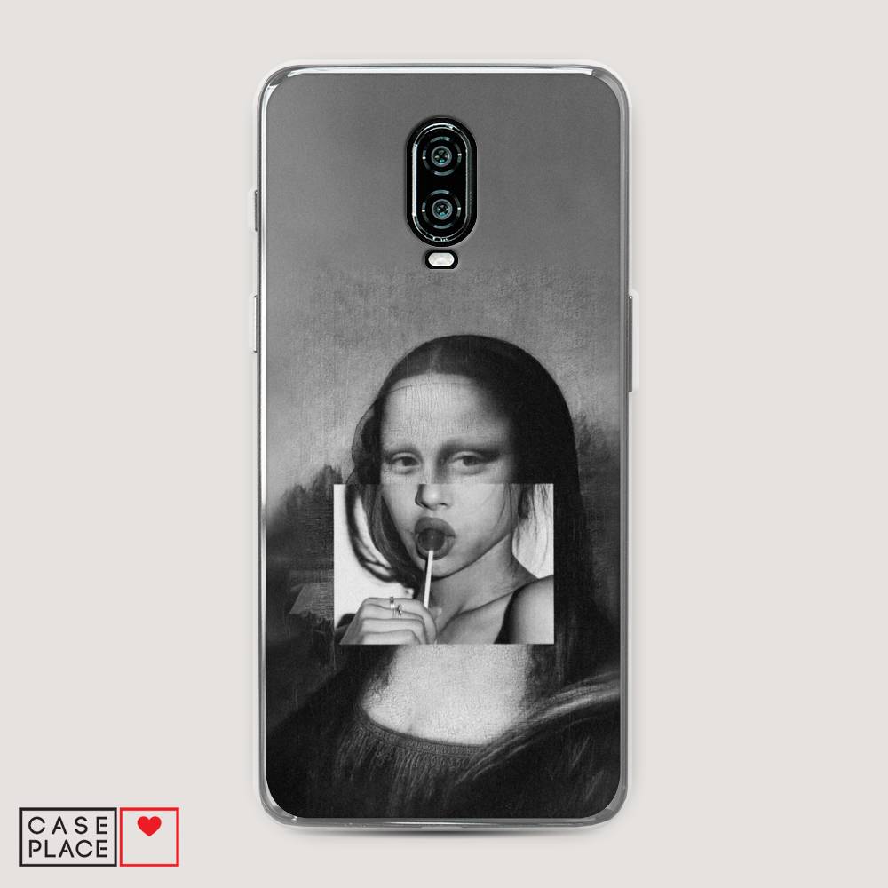 

Чехол Awog на Oneplus 6T / ВанПлас 6T "Mona Lisa sucking lollipop", Серый, 150650-9