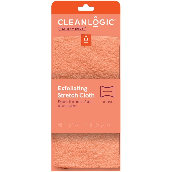 Мочалка для тела Cleanlogic длинная средней жесткости оранжевая мочалка лента союзпар синтетическая
