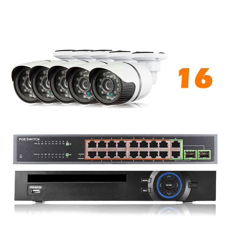 Комплект видеонаблюдения IP 2Мп Ps-Link KIT-C216IP-POE 16 камер для улицы