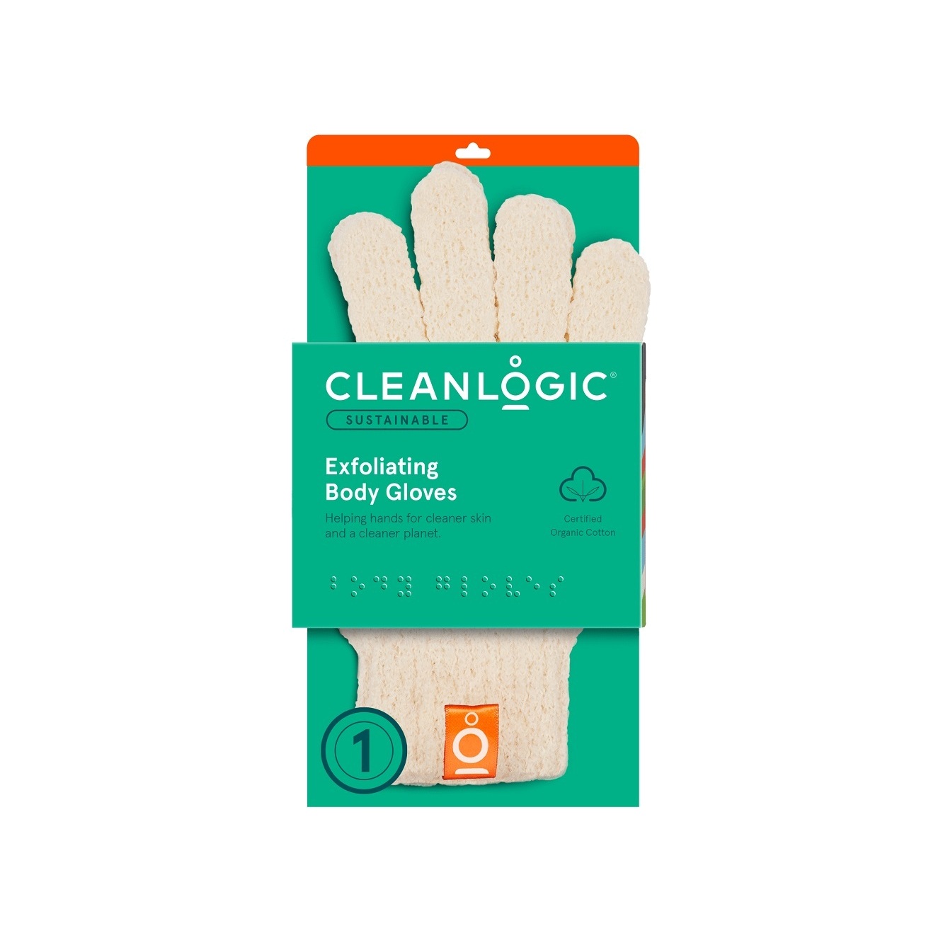 Мочалки-перчатки для тела Cleanlogic средней жесткости 2 шт