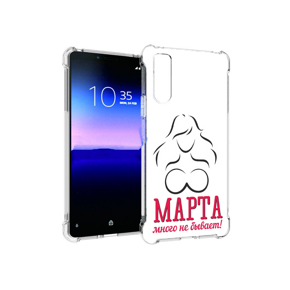 

Чехол MyPads Tocco для Sony Xperia 10 II 8 марта много не бывает (PT158941.227.17), Прозрачный, Tocco