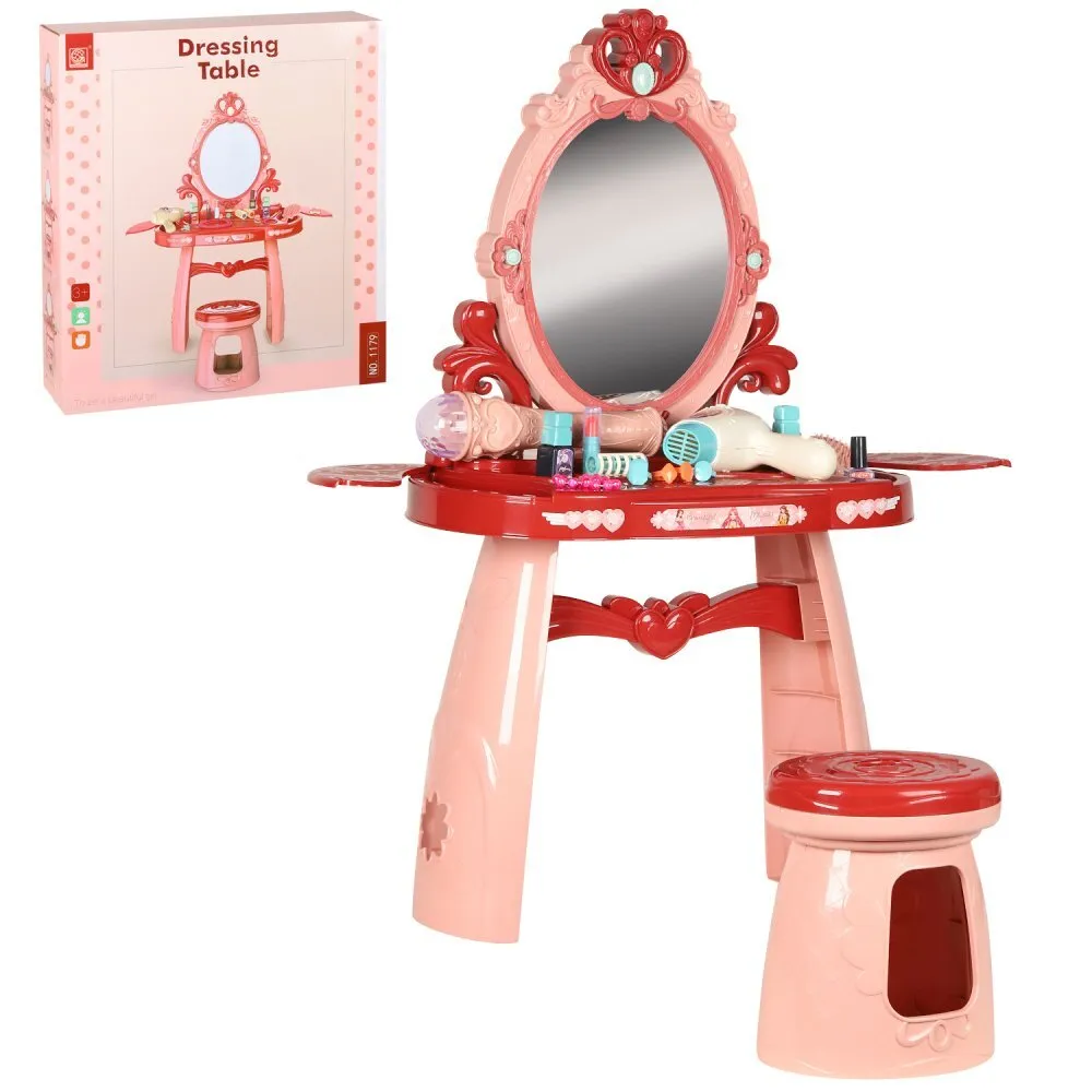 

Игровой набор Amore Bello Трюмо со стульчиком, розовый, аксессуары, свет, звук, JB0208394