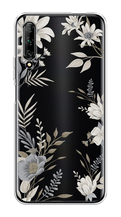 

Чехол на Huawei Y9s "Цветы сепия", Серый;прозрачный;зеленый;белый, 611150-1