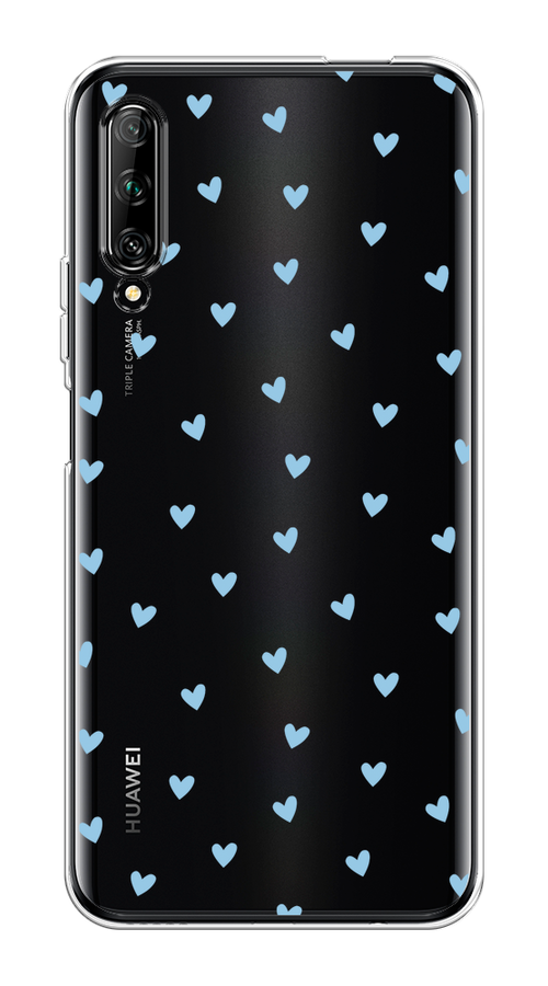 

Чехол на Huawei Y9s "Голубые сердечки паттерн", Голубой;прозрачный, 611150-1