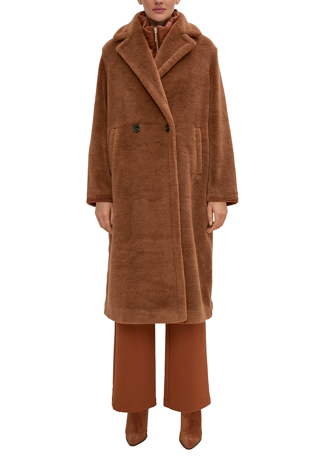 Пальто женское Comma 60.2.61.16.151.2117400 коричневое 44 EU