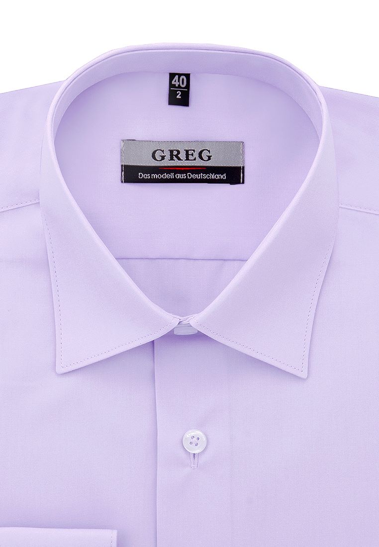 

Рубашка мужская Greg 01-00004700 фиолетовая 44, Фиолетовый, 01-00004700
