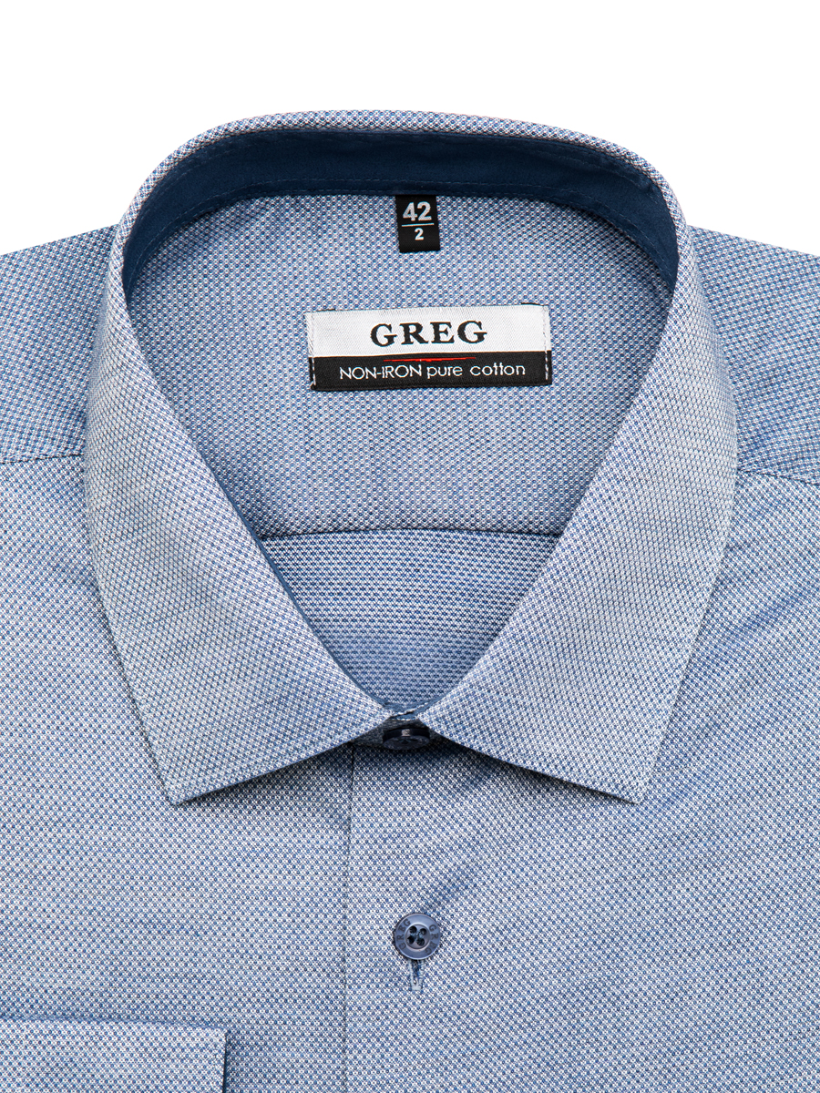 

Рубашка мужская Greg 00-00000225 синяя 38, Голубой, 00-00000225