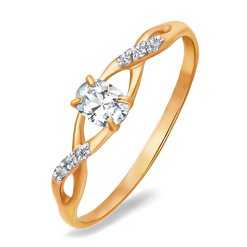 

Кольцо из красного золота с фианитом р. , 585Gold 301002943, 301002943