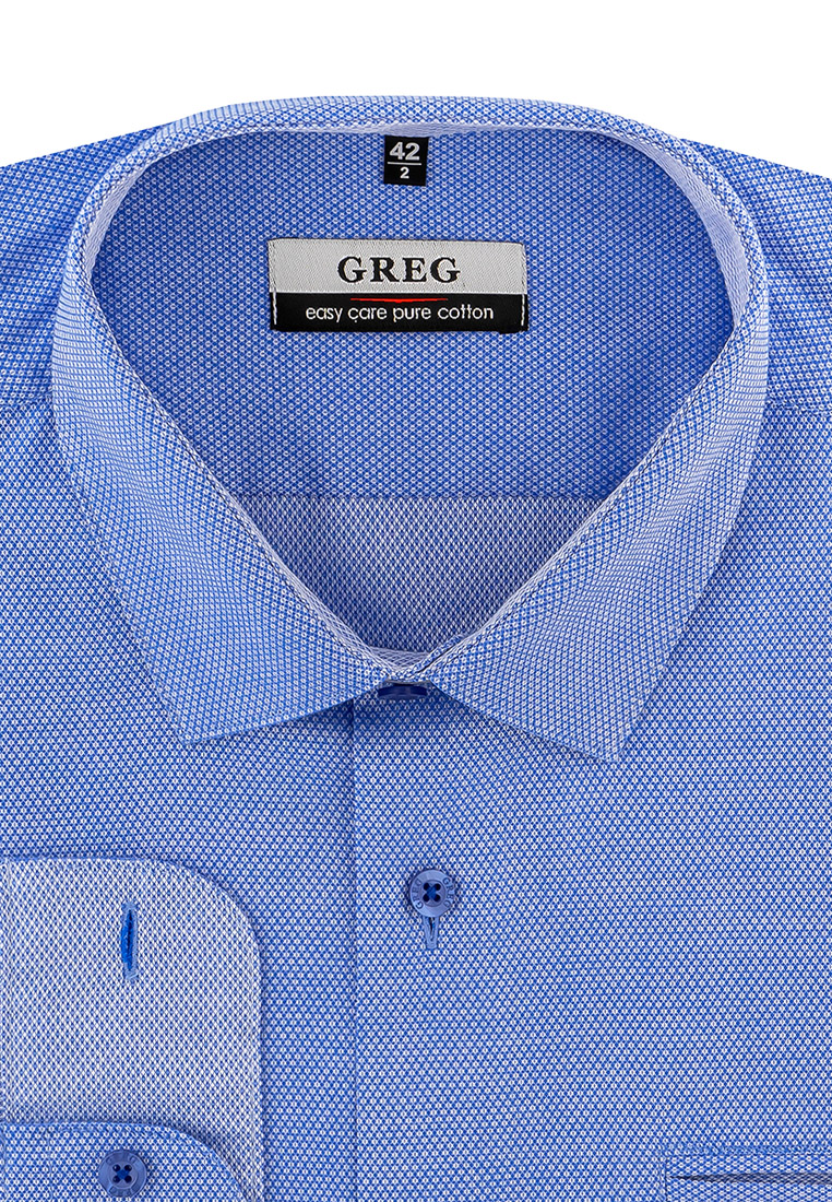 

Рубашка мужская Greg 01-00014179 голубая 40, Голубой, 01-00014179