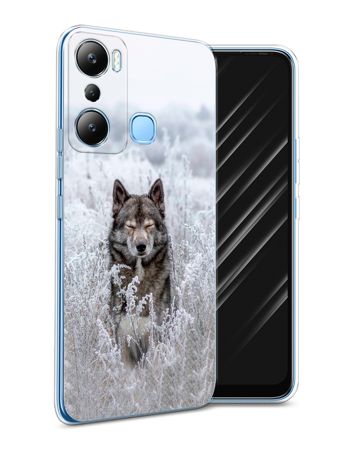 

Чехол Awog на Infinix HOT 20i "Волк в поле", Белый;черный, 3102950-1
