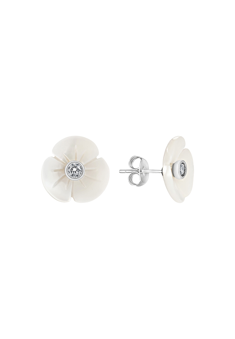 

Серьги-пусеты из серебра с фианитом/перламутром Kari Jewelry СЛ-3369, СЛ-3369