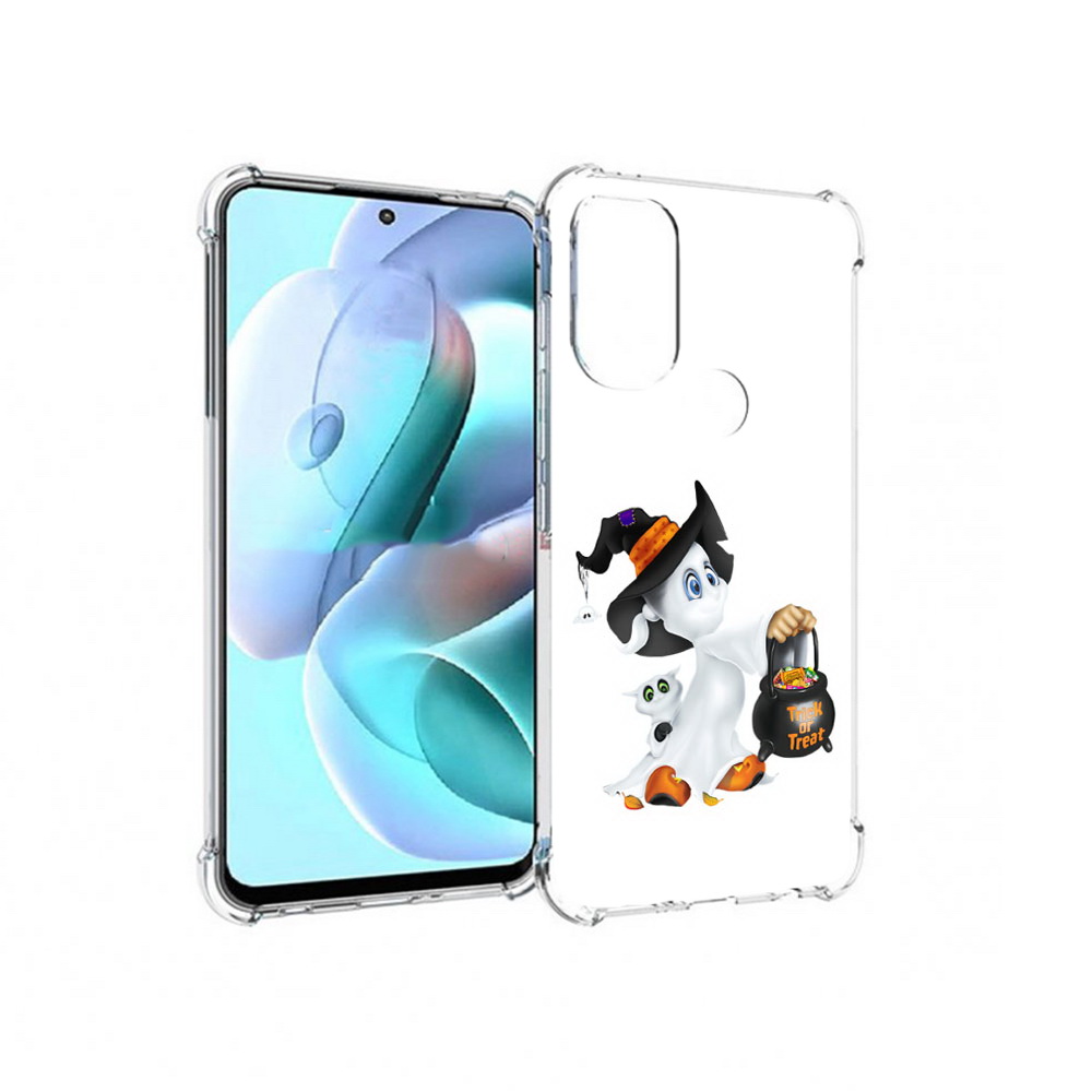 

Чехол MyPads Tocco для Motorola Moto G71 Маленький призрак (PT227080.353.113), Прозрачный, Tocco