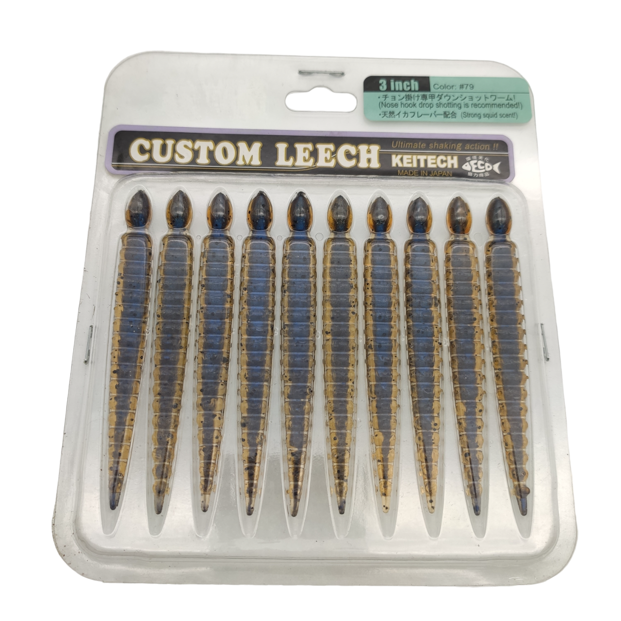 

Силикон Keitech Custom Leech З" цв.79 уп.10шт, Синий, 00-00029762