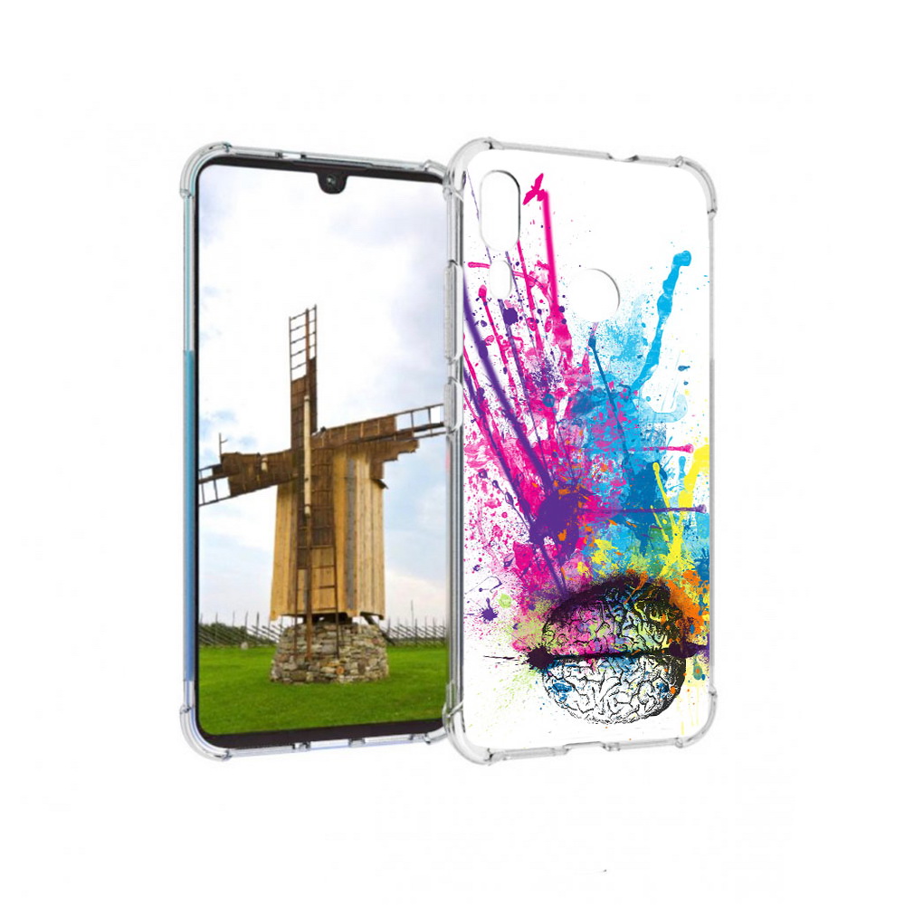 

Чехол MyPads Tocco для Motorola Moto E6 Plus яркий красочный мозг (PT150579.352.710), Прозрачный, Tocco