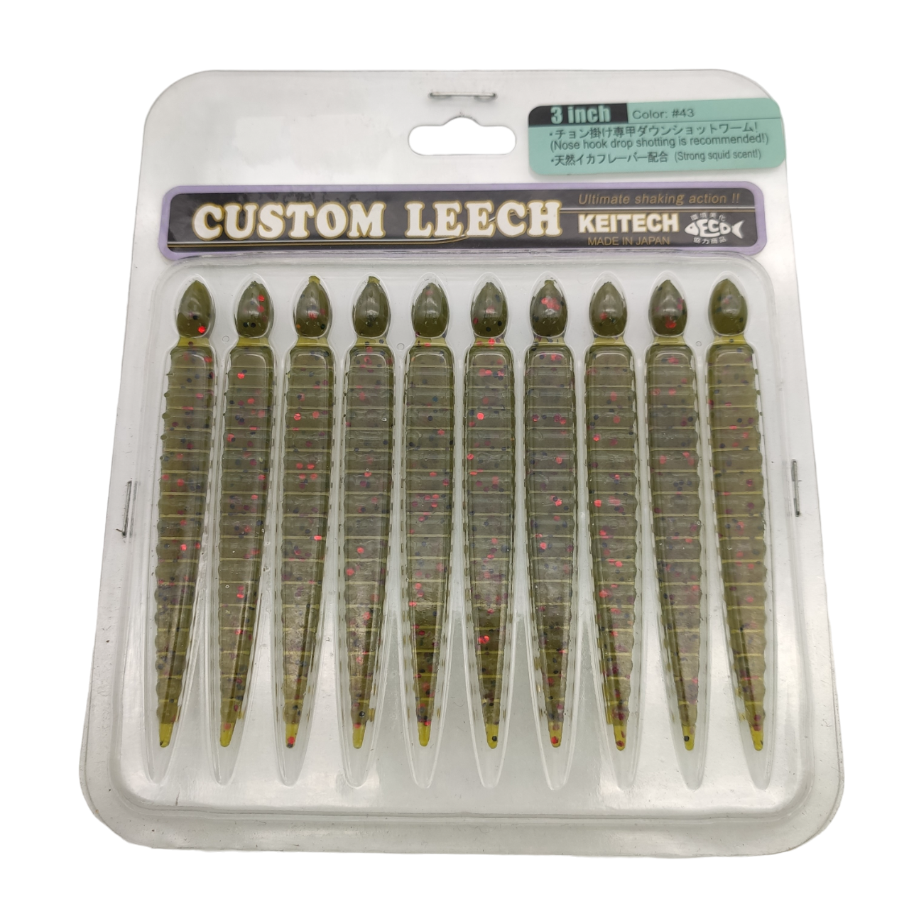 

Силикон Keitech Custom Leech З" цв.43 уп.10шт, Зеленый, 00-00029757