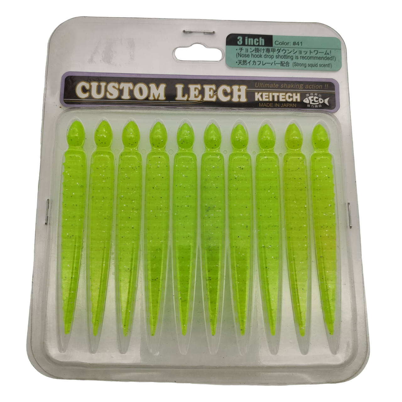 

Силикон Keitech Custom Leech З" цв.41 уп.10шт, Зеленый, 00-00029755
