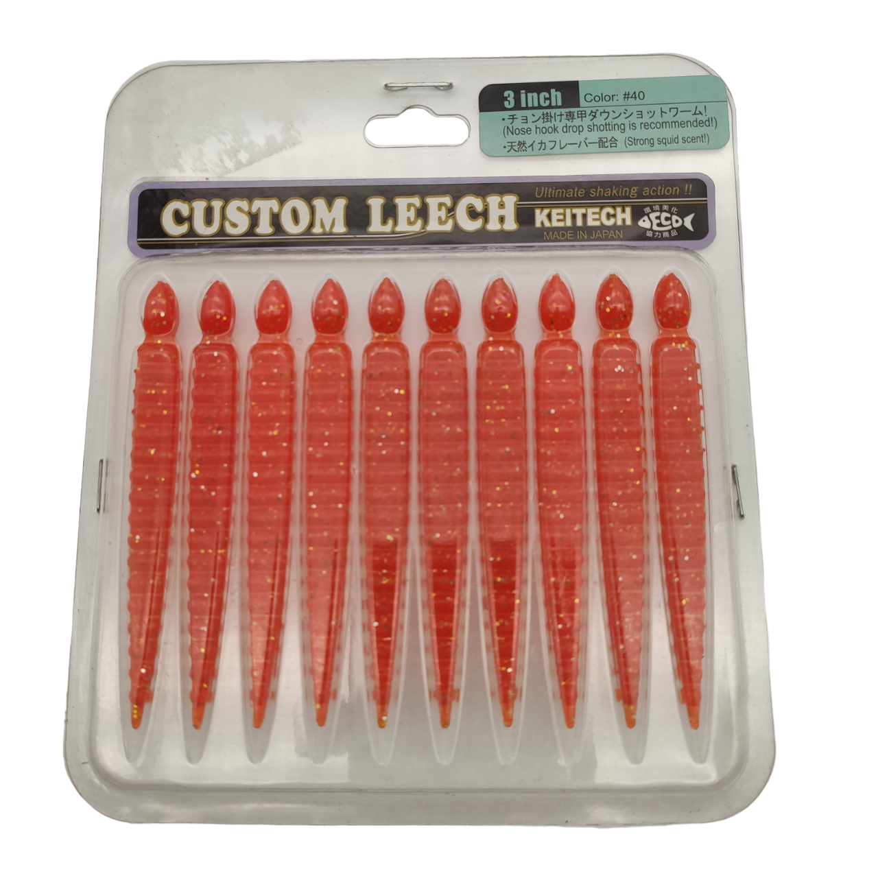 

Силикон Keitech Custom Leech З" цв.40 уп.10шт, Красный, 00-00029754