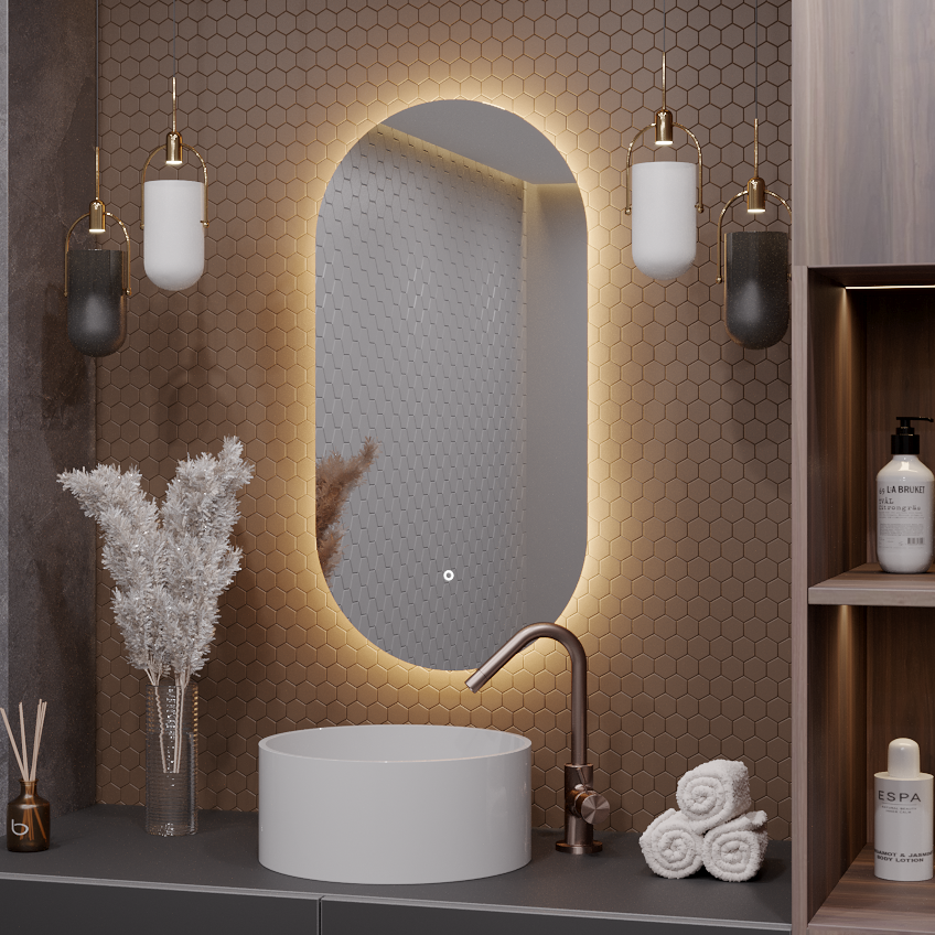 Зеркало для ванной Alias Олимпия 100*60  с тёплой LED-подсветкой открытка с фольгой красота в деталях для моей мамы 13х18 см