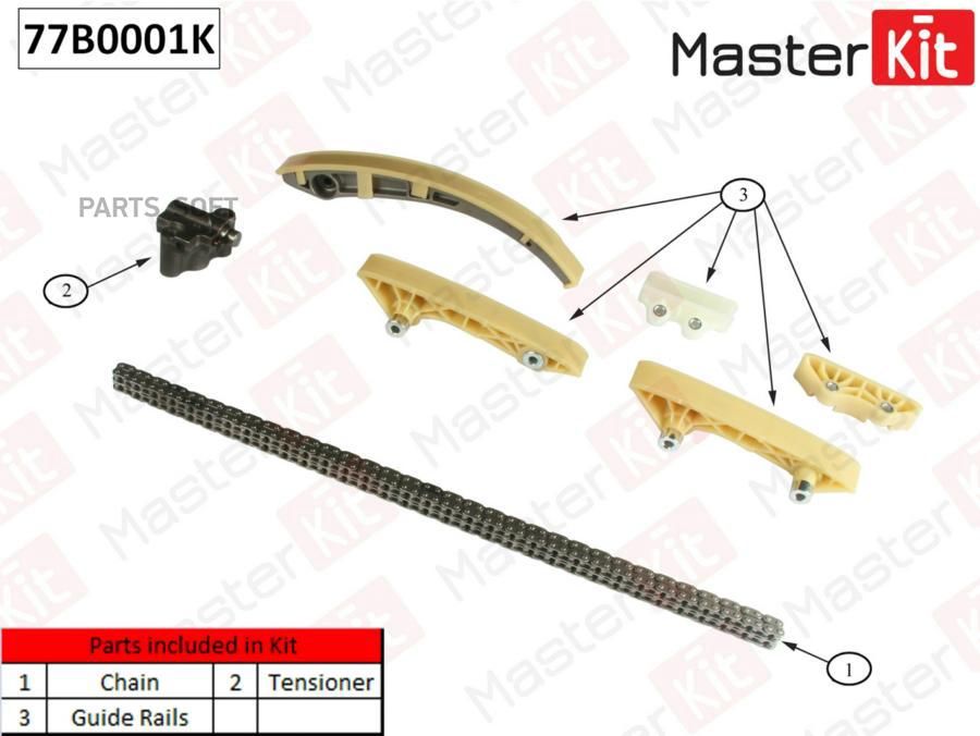 

Комплект Цепи Грм (Без Звездочек) Ford Mondeo Iii Transit D2fe 00-06 77b0001k MasterKit ар