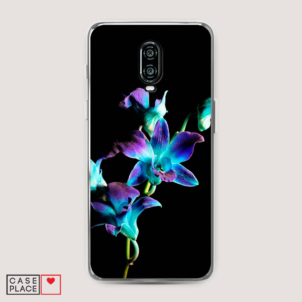 

Чехол Awog на Oneplus 6T / ВанПлас 6T "Синий цветок на черном", Черный;голубой;синий, 150650-8