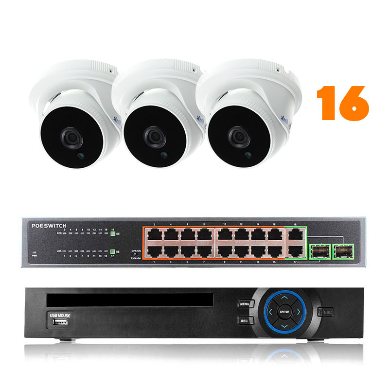 фото Комплект видеонаблюдения ip 5мп ps-link kit-a516ip-poe 16 камер для помещения