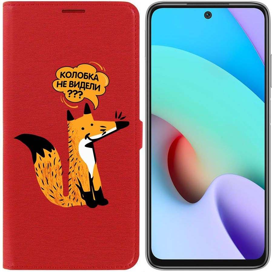 

Чехол-книжка Krutoff Eco Book для Xiaomi Redmi 10 Лиса (красный)