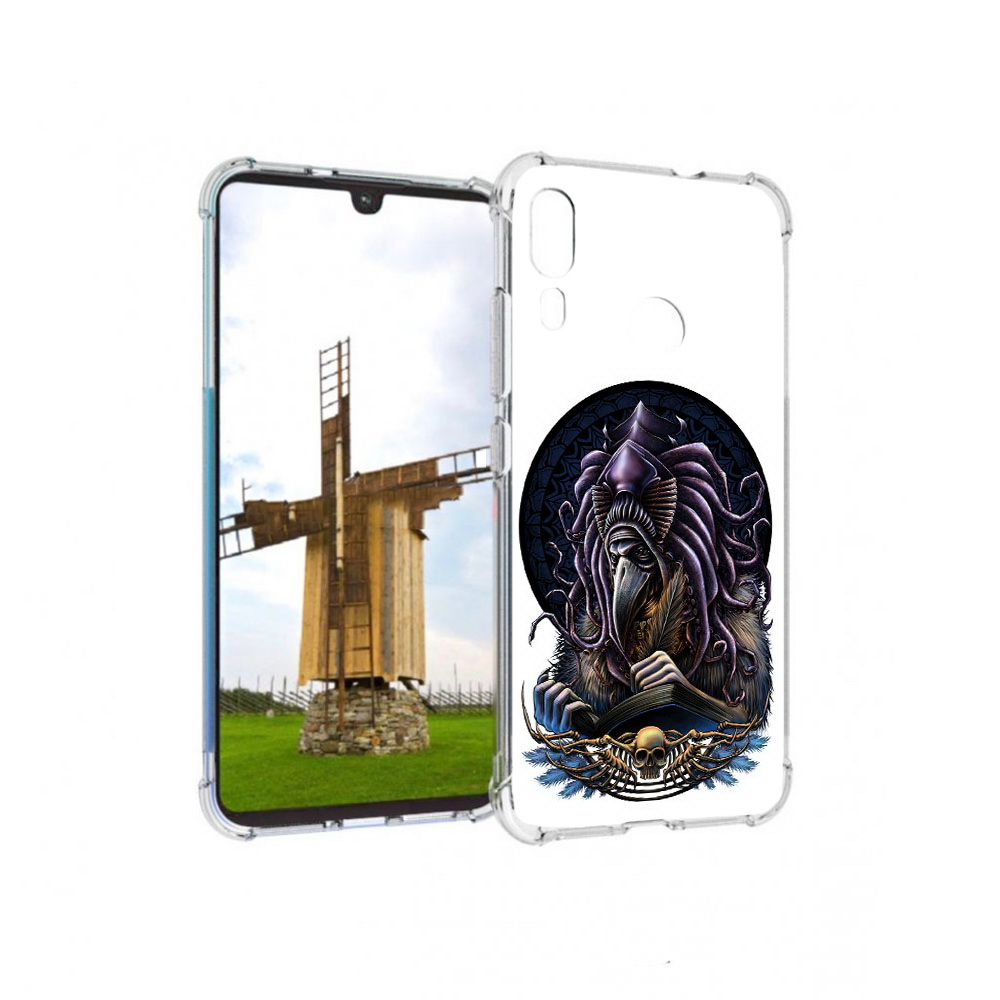 

Чехол MyPads Tocco для Motorola Moto E6 Plus умный ворон (PT150579.352.650), Прозрачный, Tocco