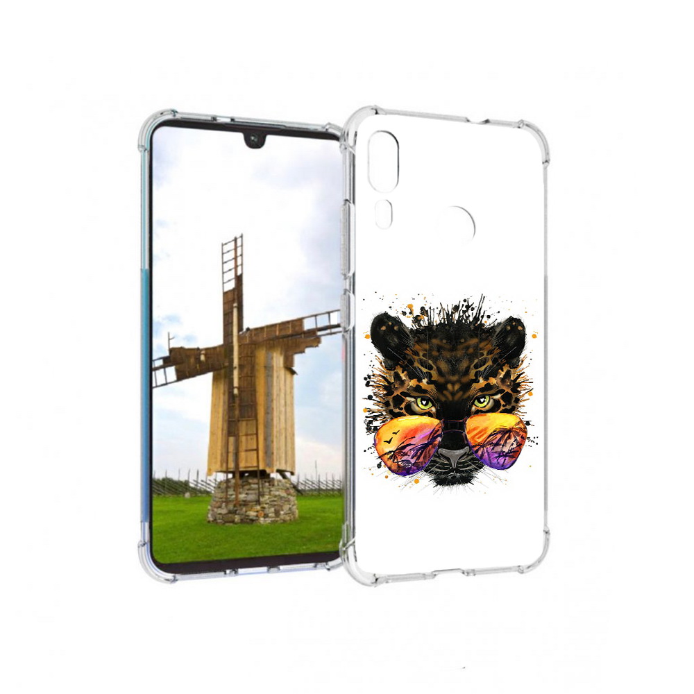 

Чехол MyPads Tocco для Motorola Moto E6 Plus тропический леопард (PT150579.352.649), Прозрачный, Tocco