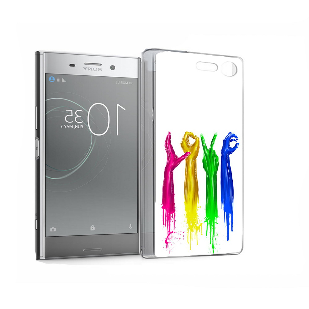 

Чехол MyPads Tocco для Sony Xperia XZ Premium яркие руки love (PT67145.226.707), Прозрачный, Tocco