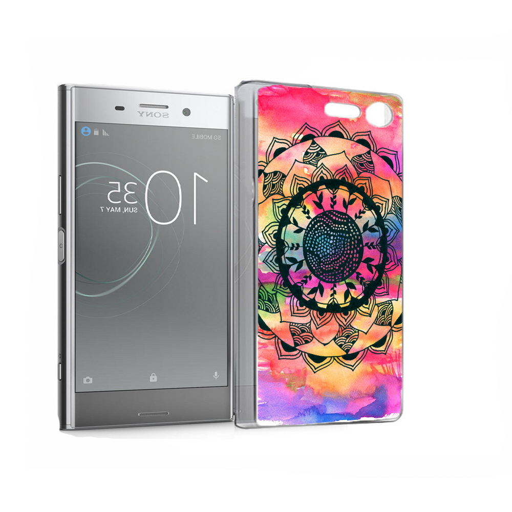

Чехол MyPads Tocco для Sony Xperia XZ Premium яркая абстракция круглый цветок, Прозрачный, Tocco