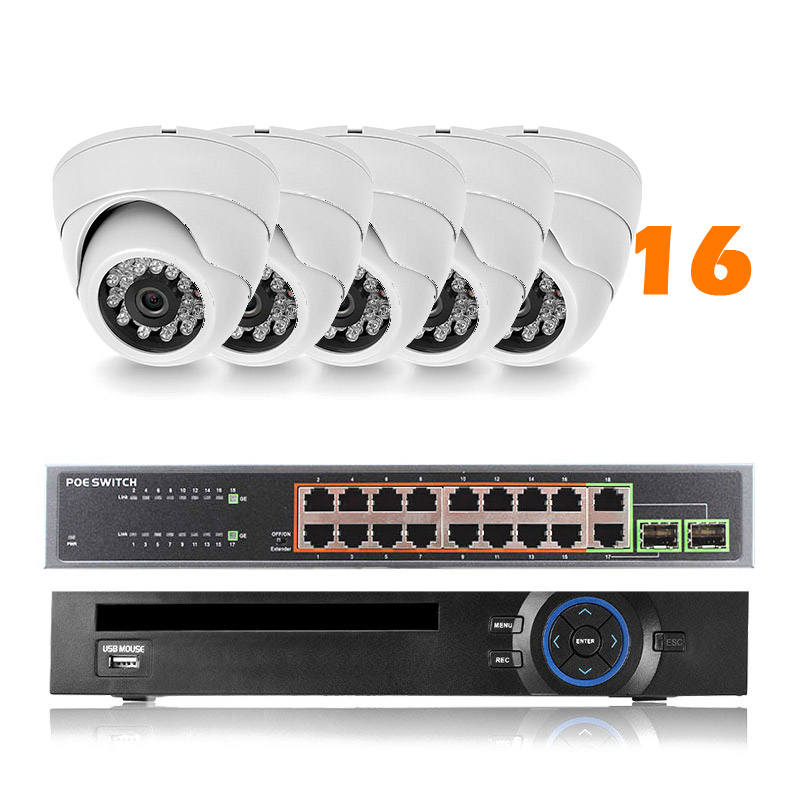 фото Комплект видеонаблюдения ip 2мп ps-link kit-a216ip-poe 16 камер для помещения