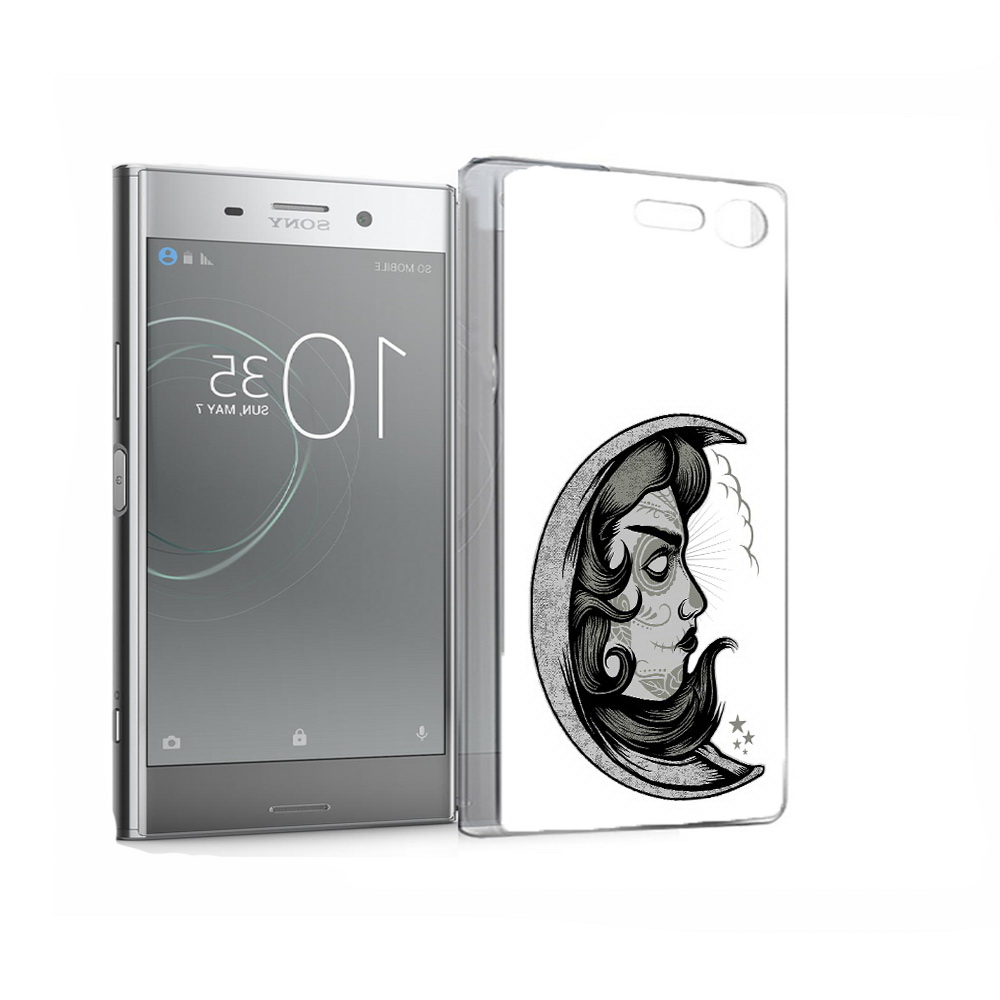 

Чехол MyPads Tocco для Sony Xperia XZ Premium черно белая луна с лицом (PT67145.226.680), Прозрачный, Tocco