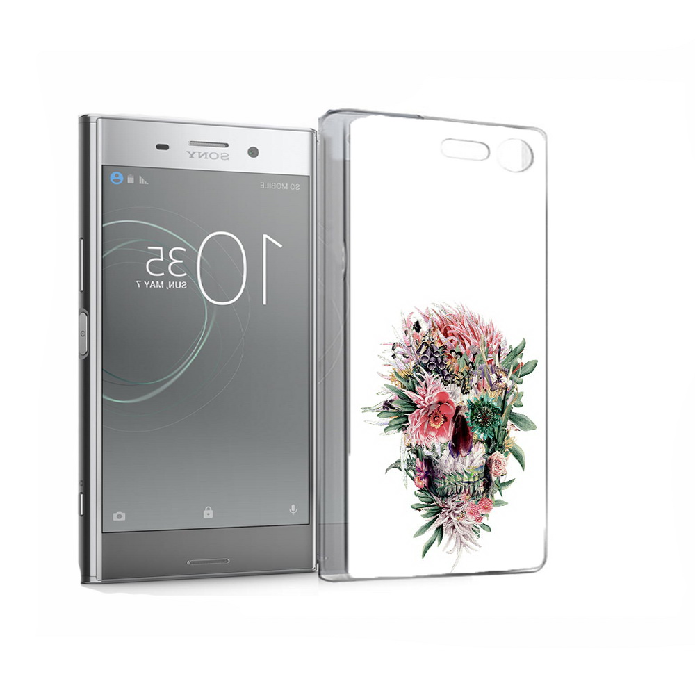 

Чехол MyPads Tocco для Sony Xperia XZ Premium череп из цветов (PT67145.226.677), Прозрачный, Tocco